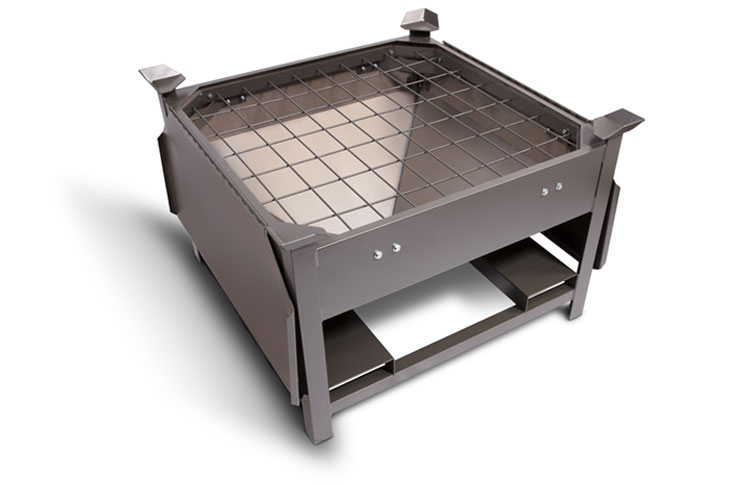 Storage Hopper with Steel Grate