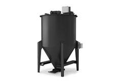 NBE solid material mixer with 14-gauge carbon steel construction