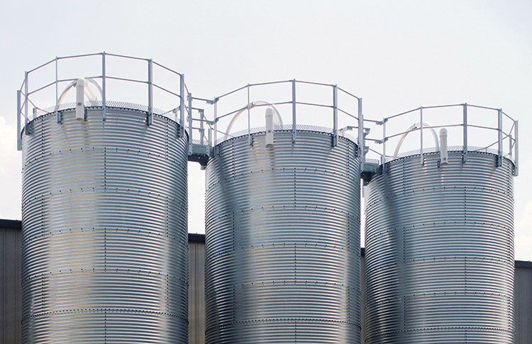 Storage silo guard rails