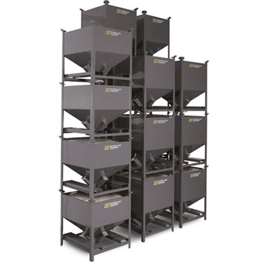 Self-Stacking Bulk Storage Bin Rack